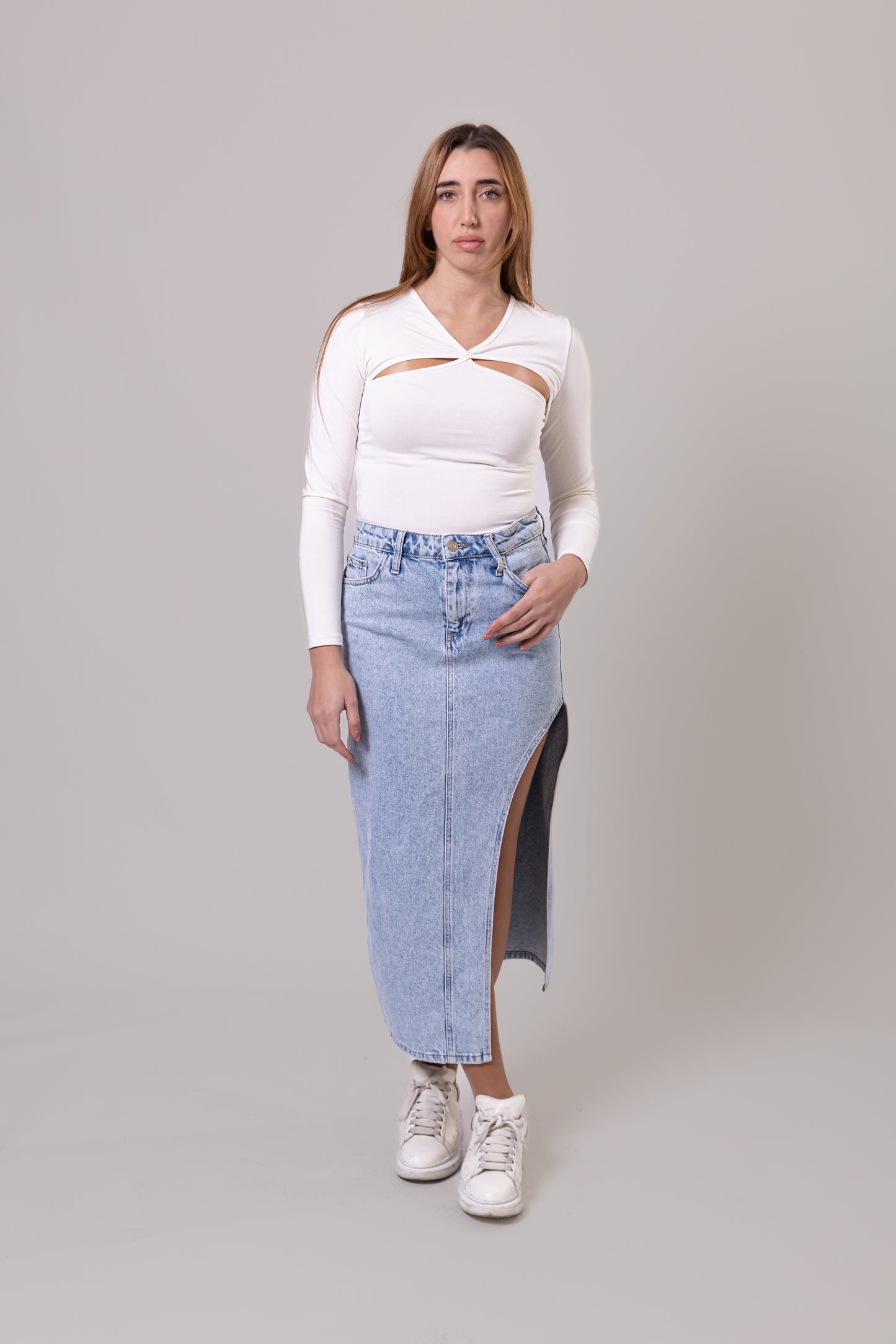 Long Sleeves Cross Crop Top