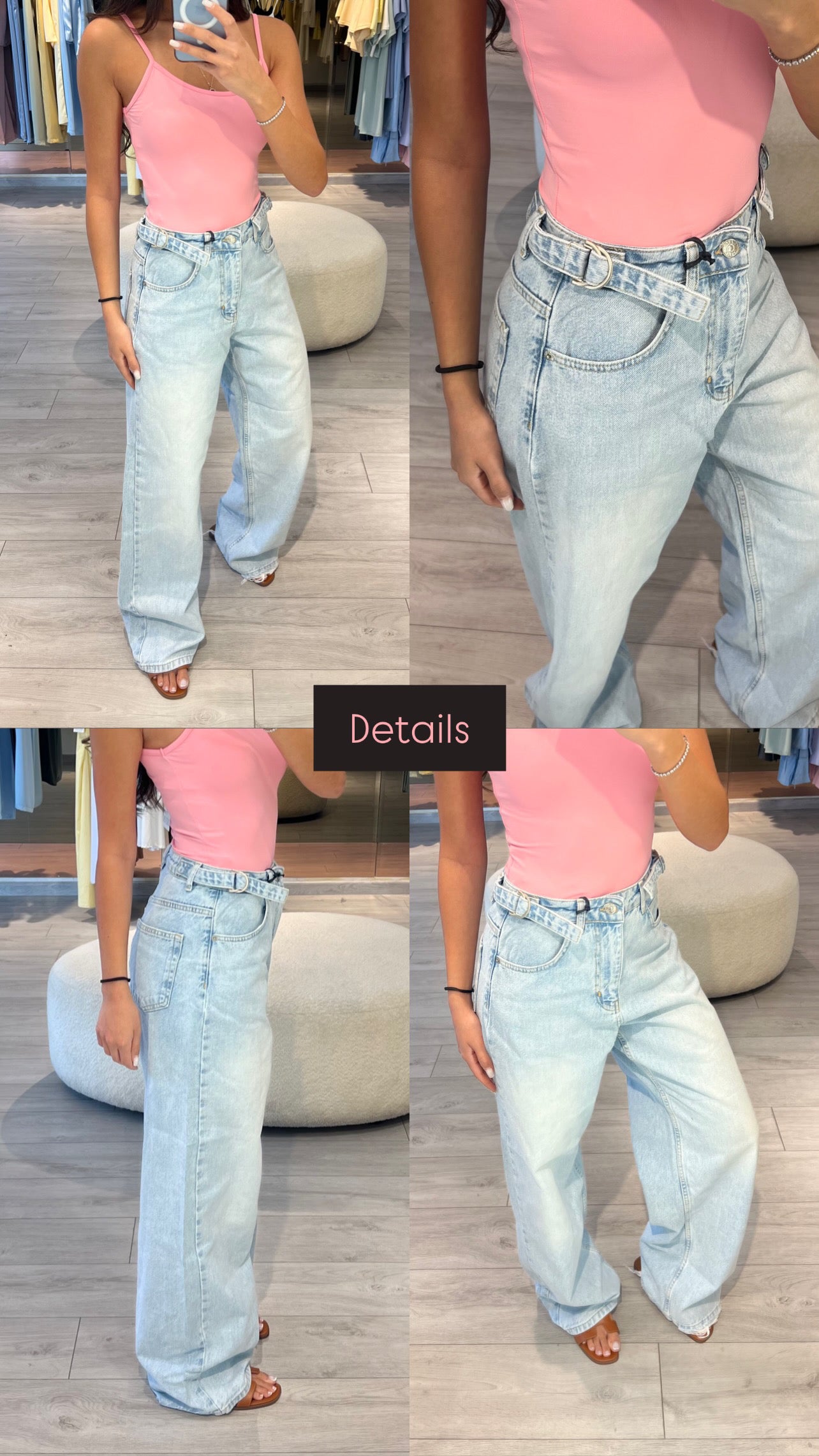 Side - Belted Denim jeans