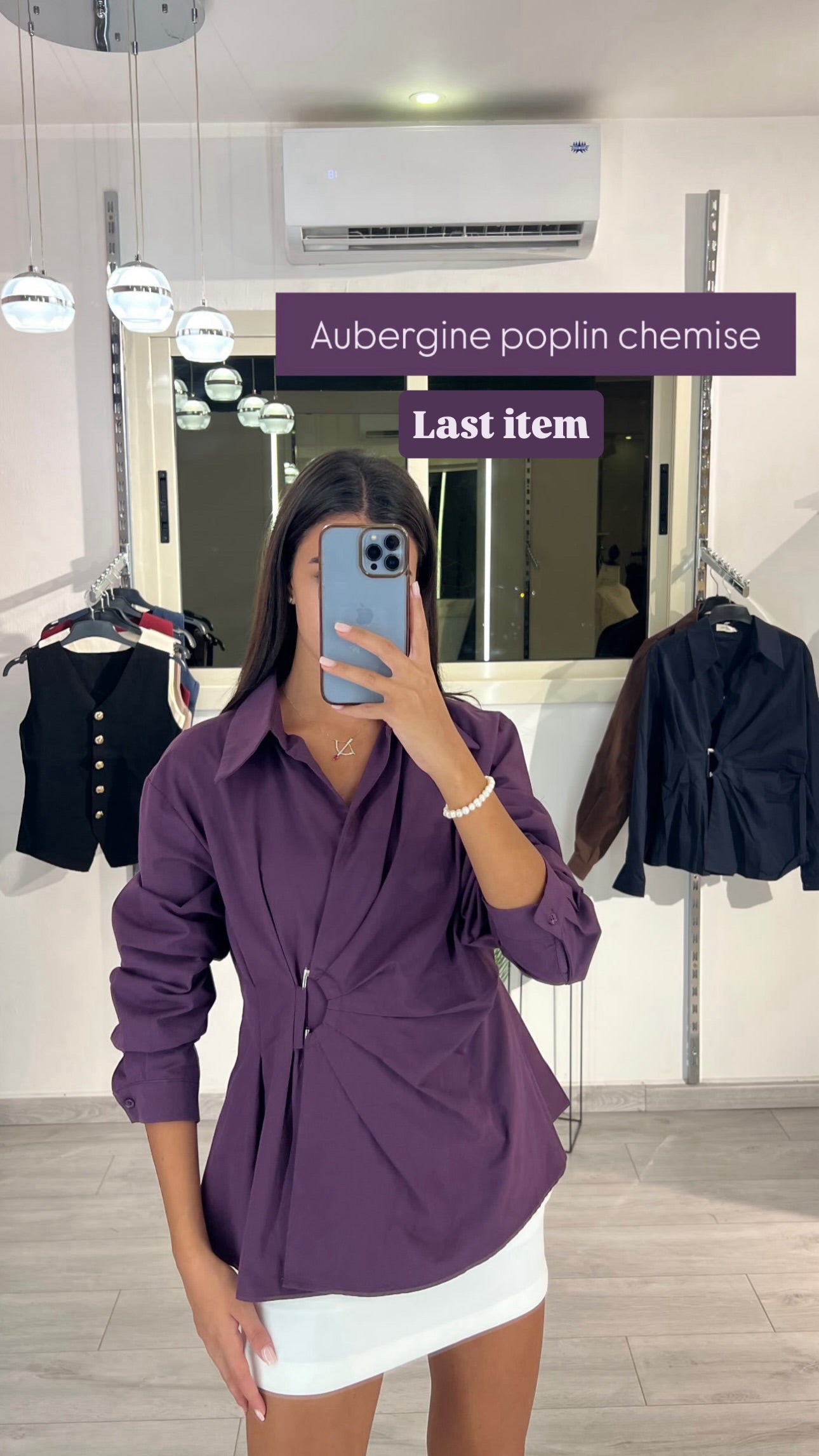 Poplin Chemise with a Buckle