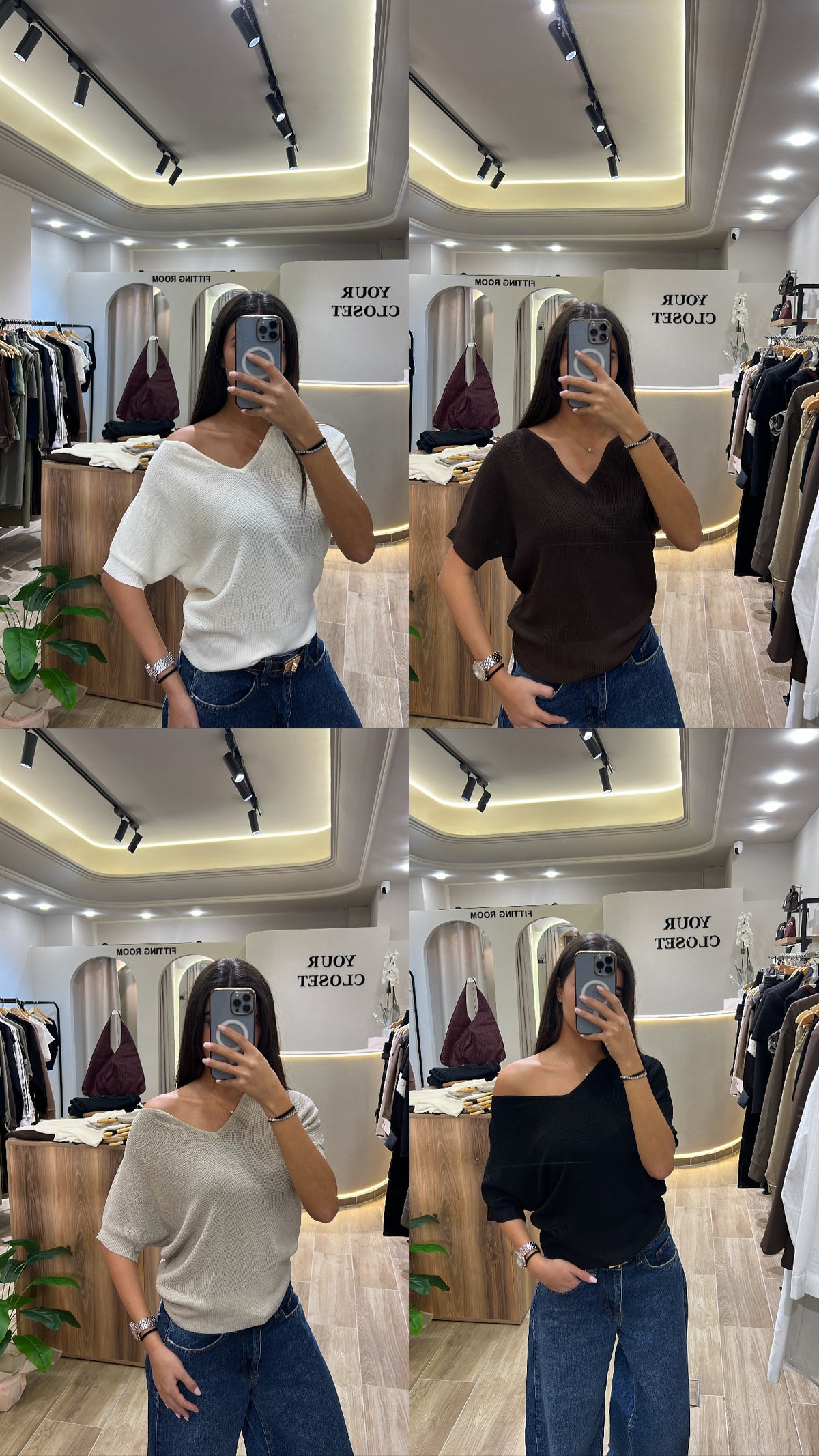 V Neck Knit Top