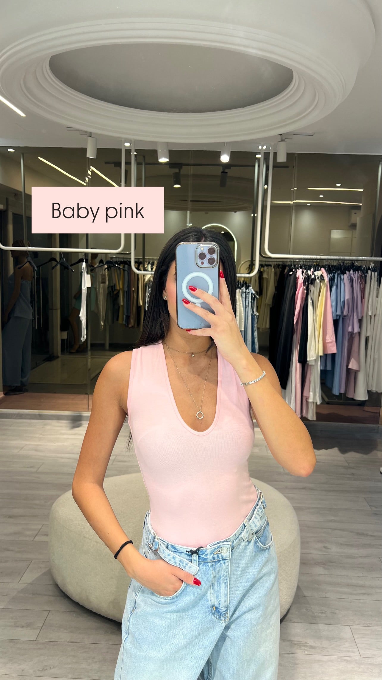V neck Cotton Lycra Bodysuit