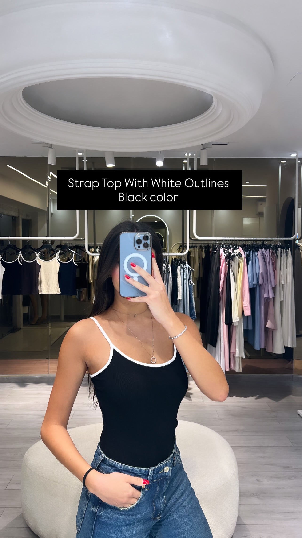 Strap Top with white outlines