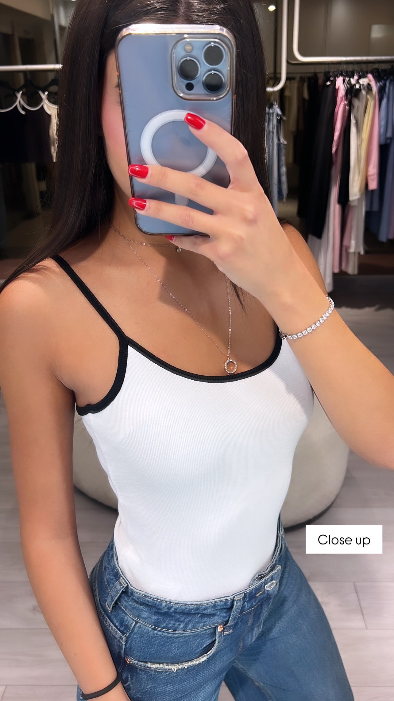 Strap Top with white outlines