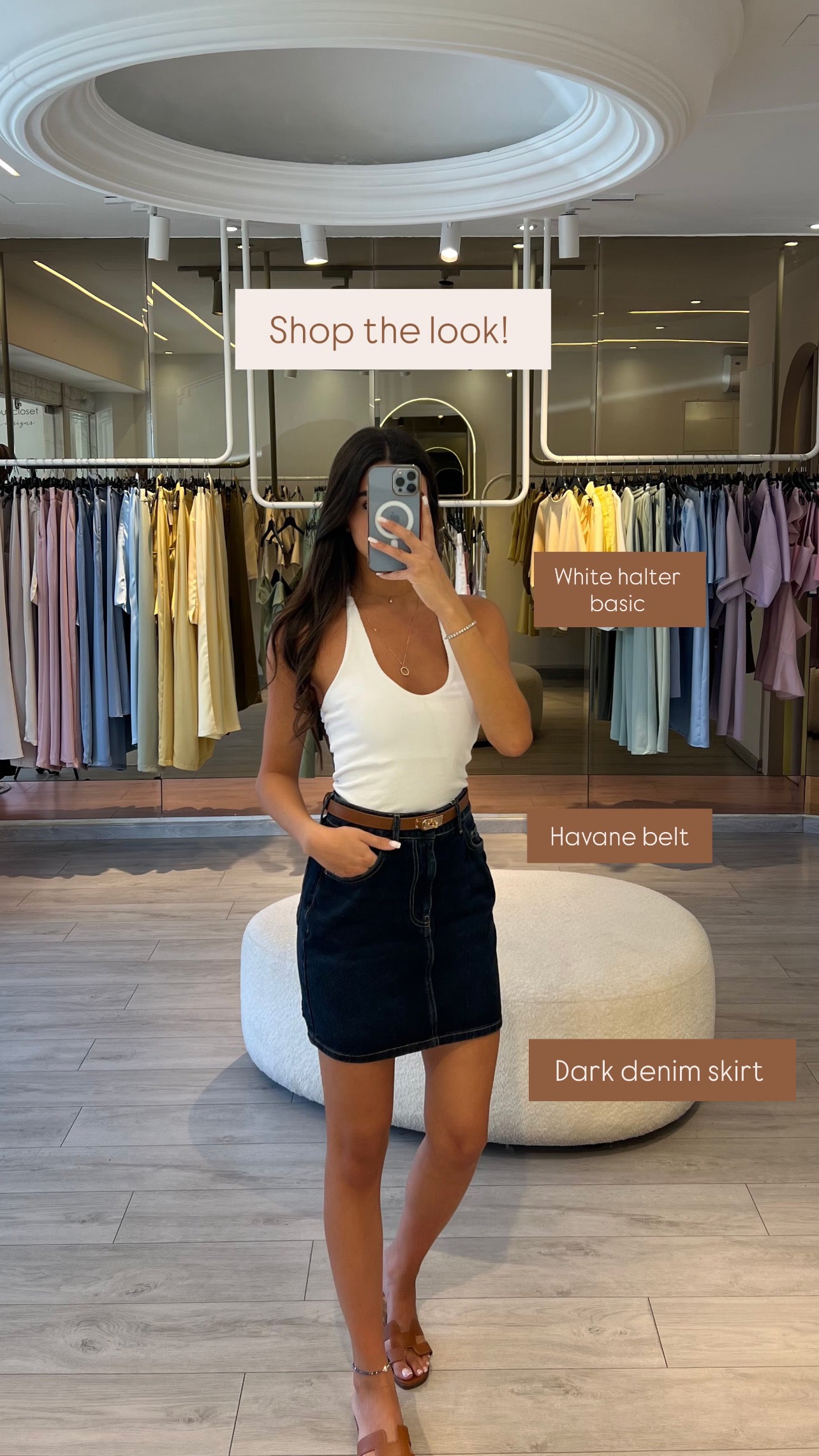 Denim Skirt Dark Blue