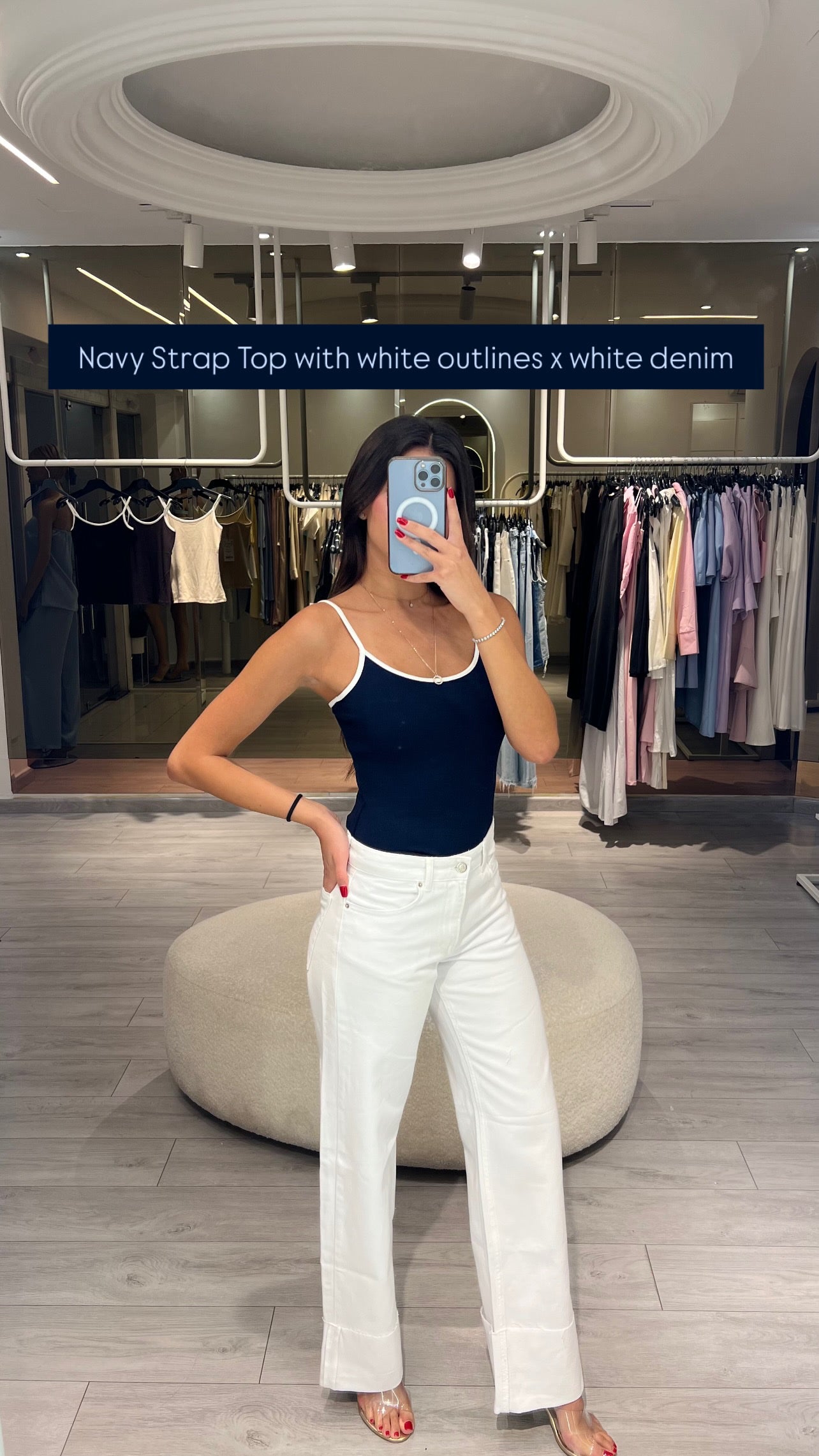 Strap Top with white outlines