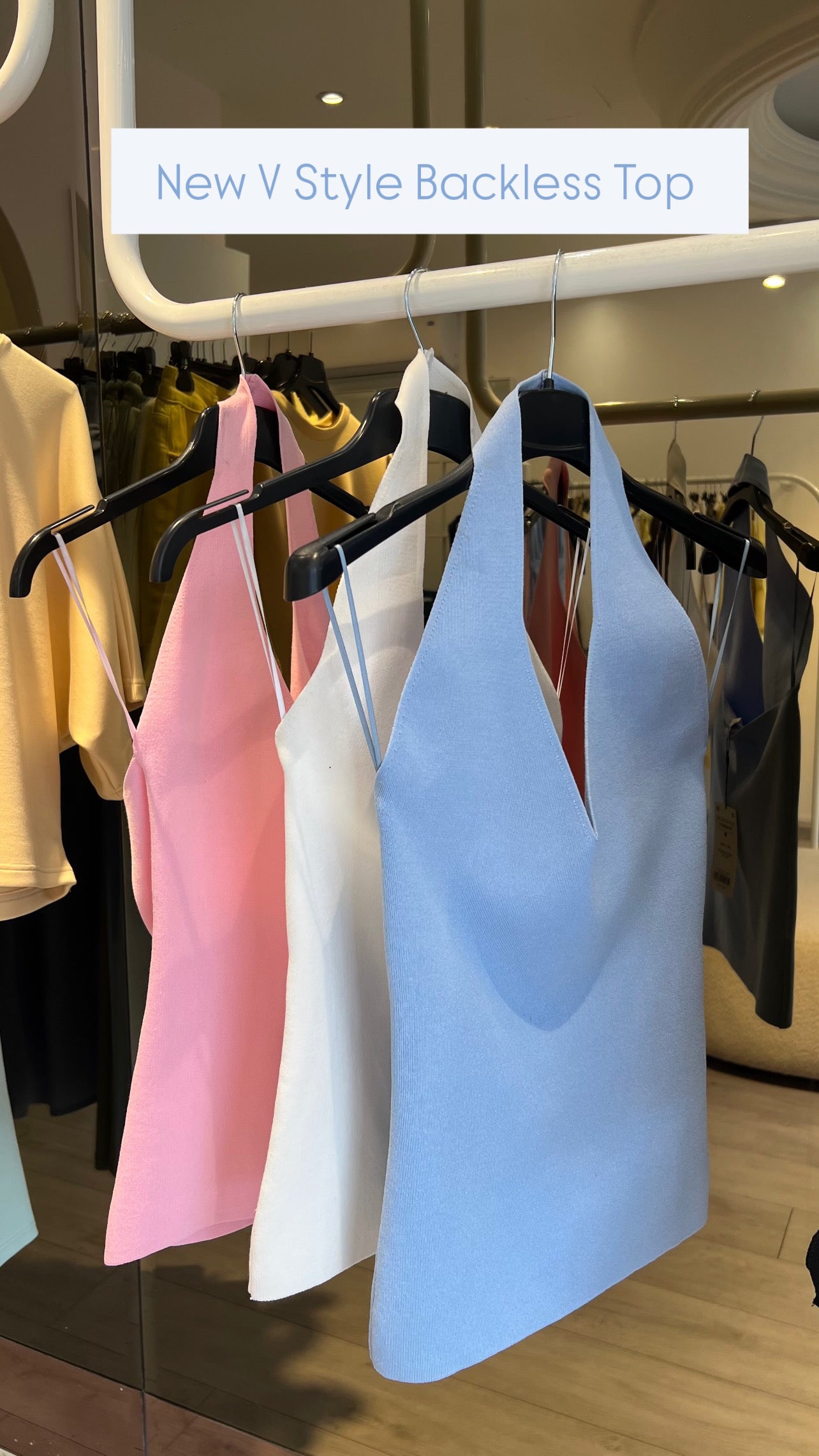 V neck Backless Top