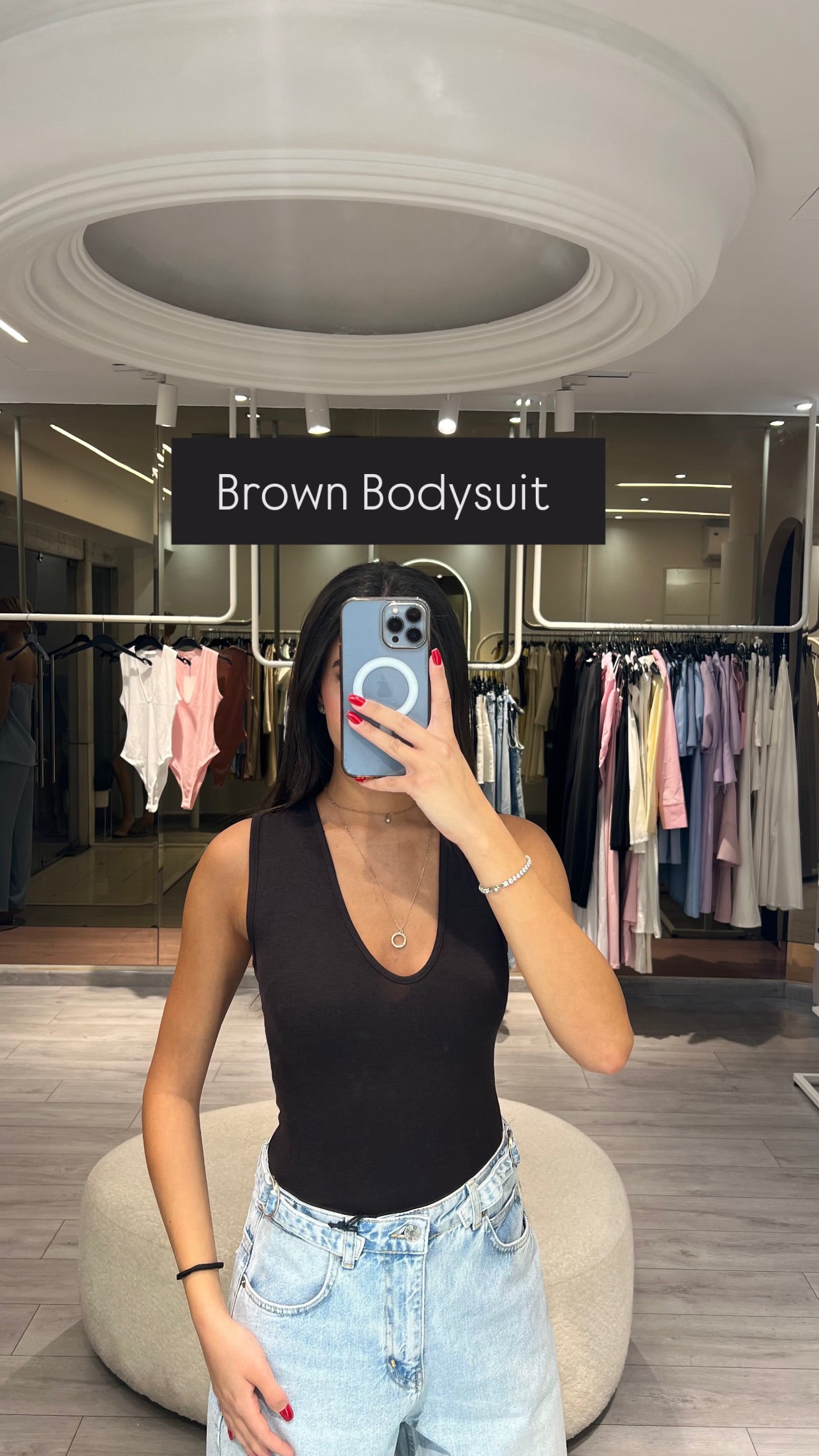 V neck Cotton Lycra Bodysuit