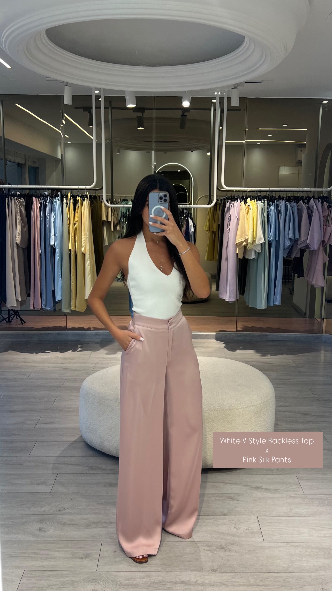 V neck Backless Top