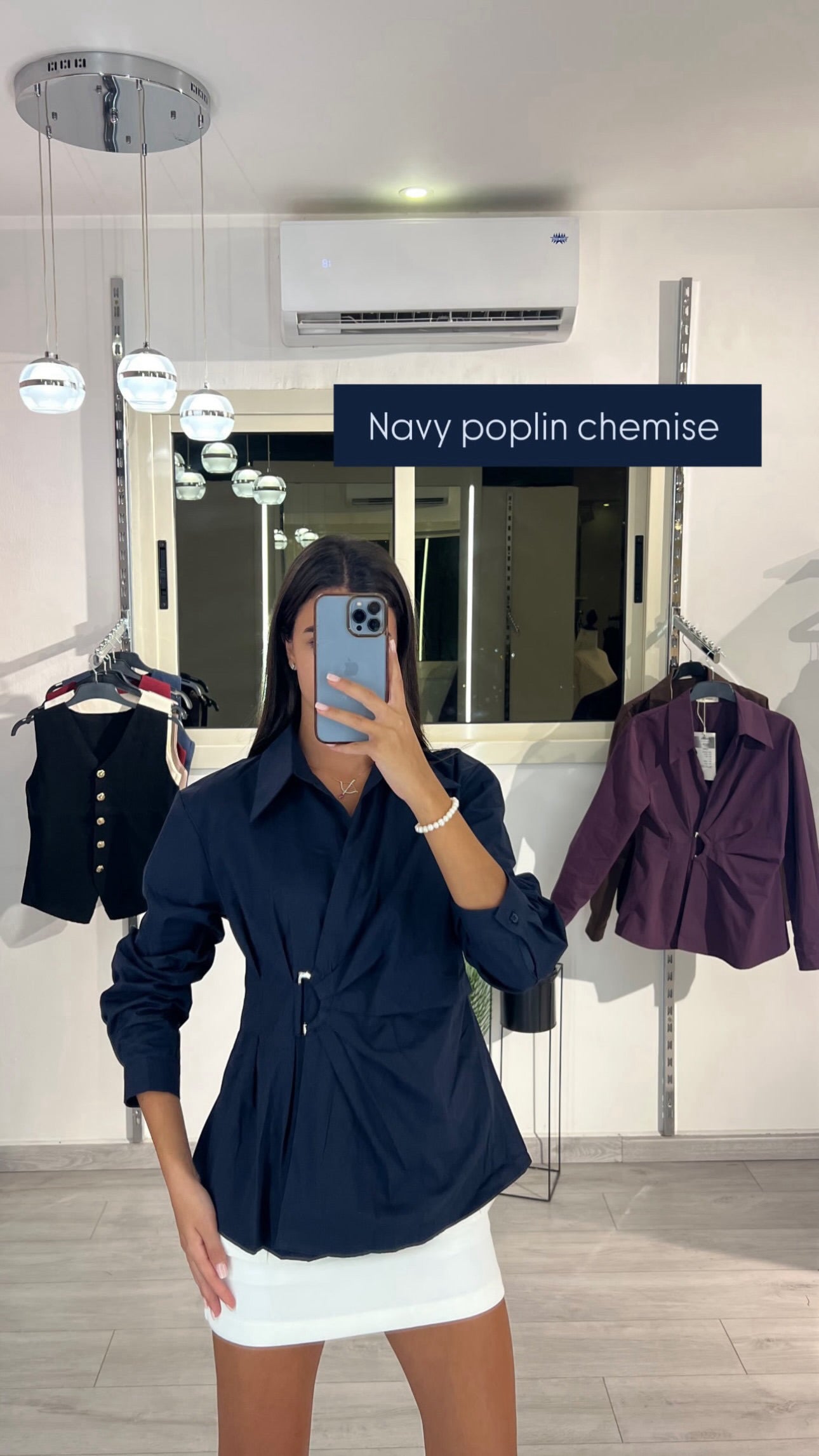 Poplin Chemise with a Buckle