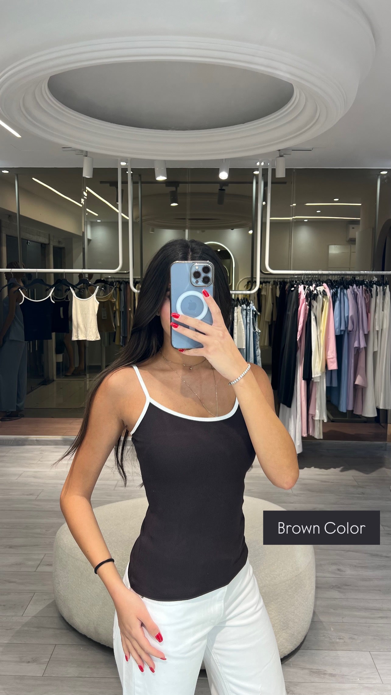 Strap Top with white outlines
