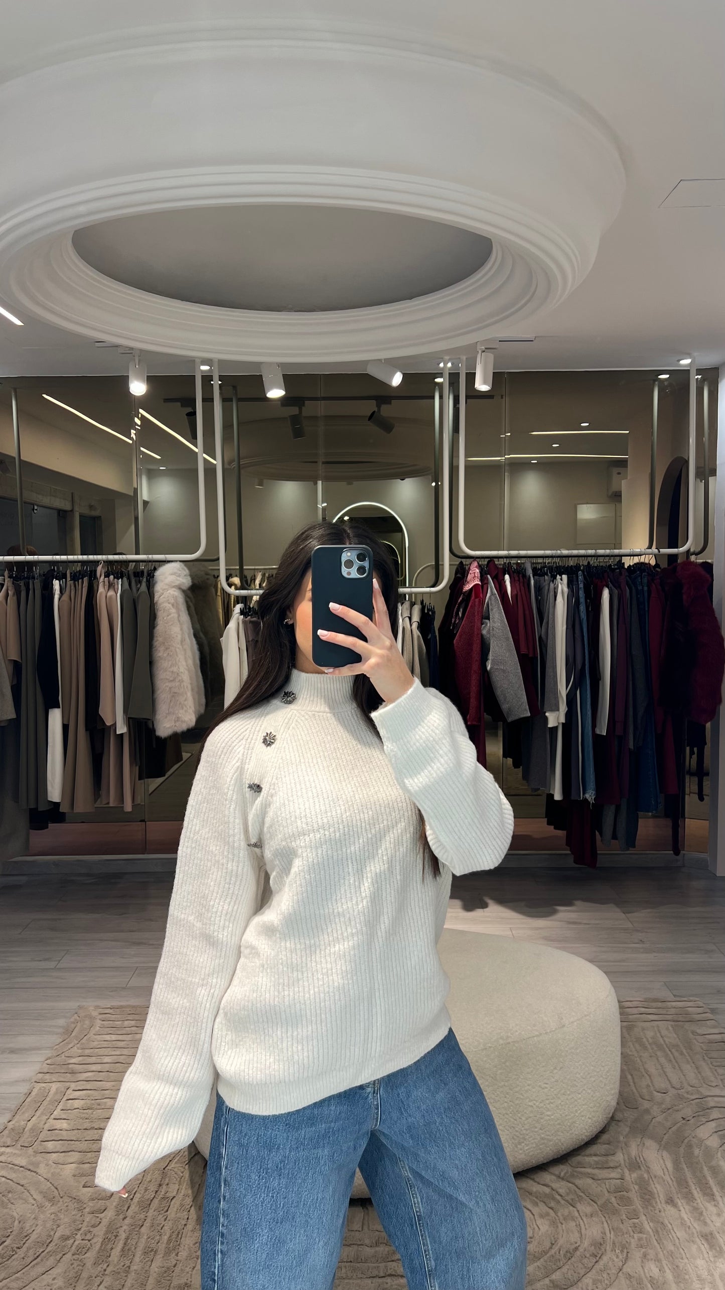 Sweater with Silver Buttons