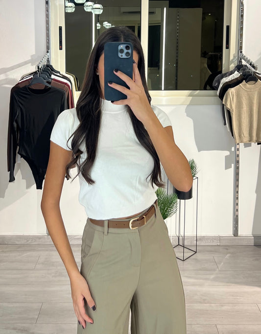 Crop Wool Short Sleeves