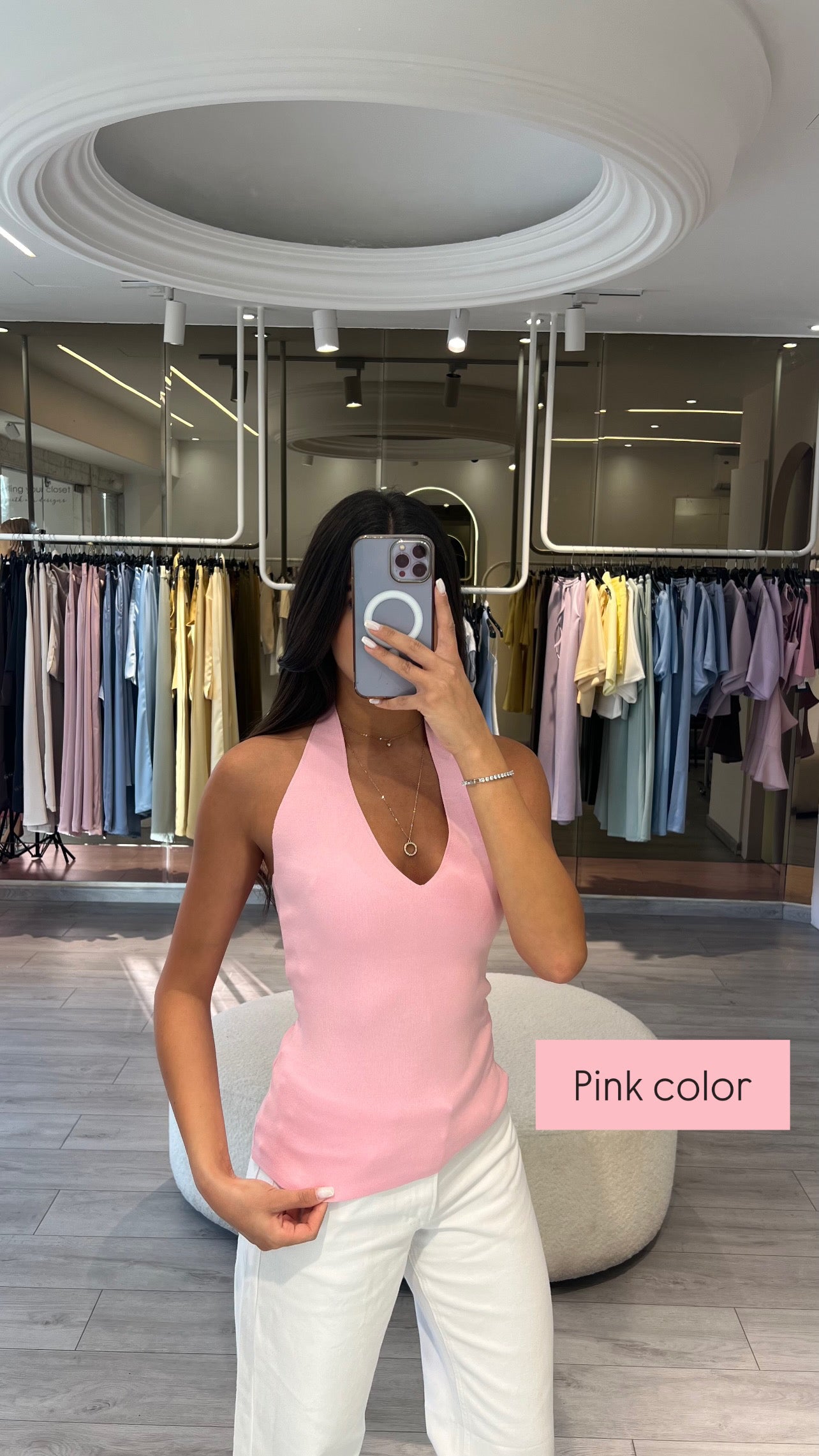 V neck Backless Top