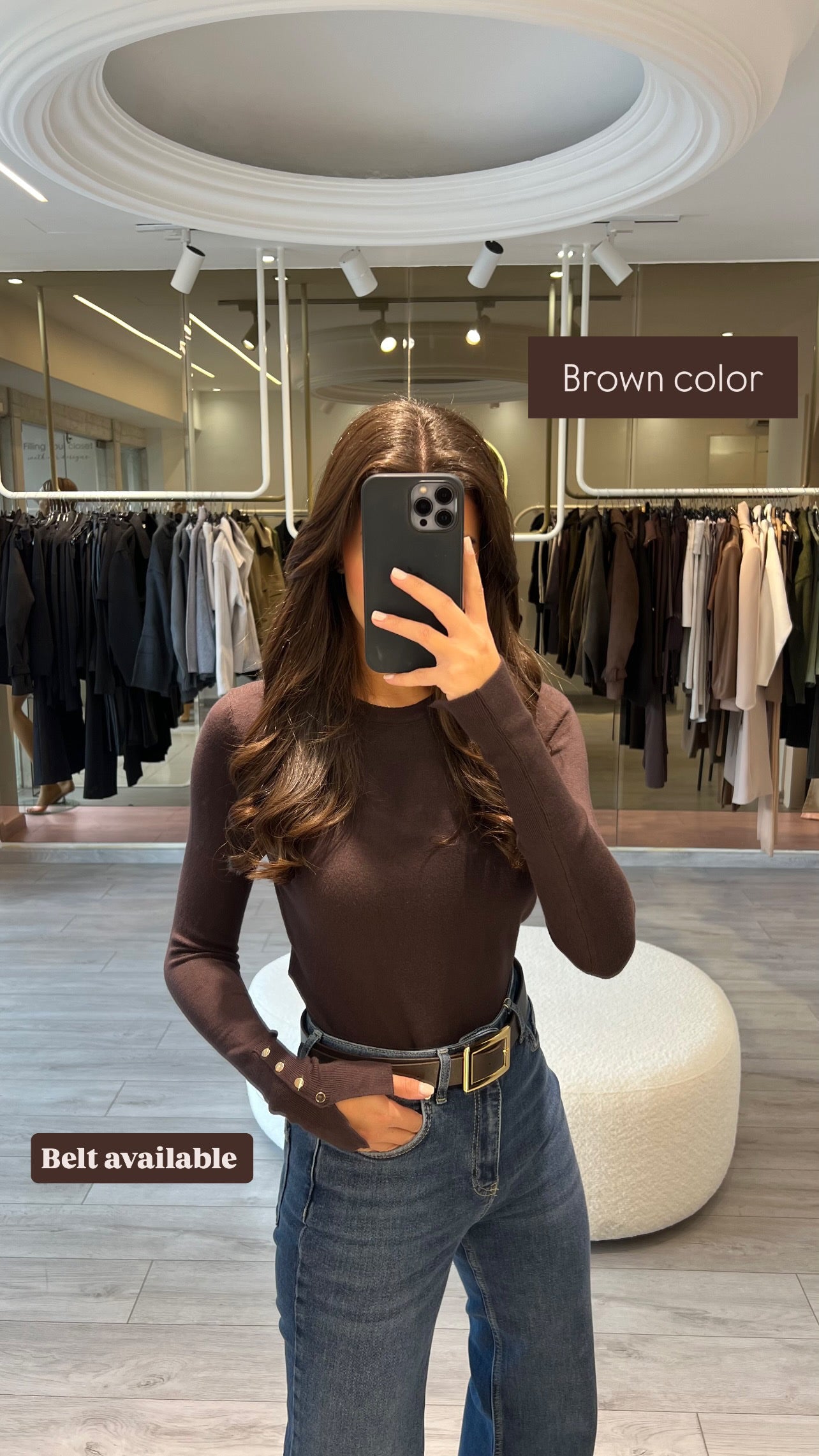 Round Neck Golden Buttons Knit