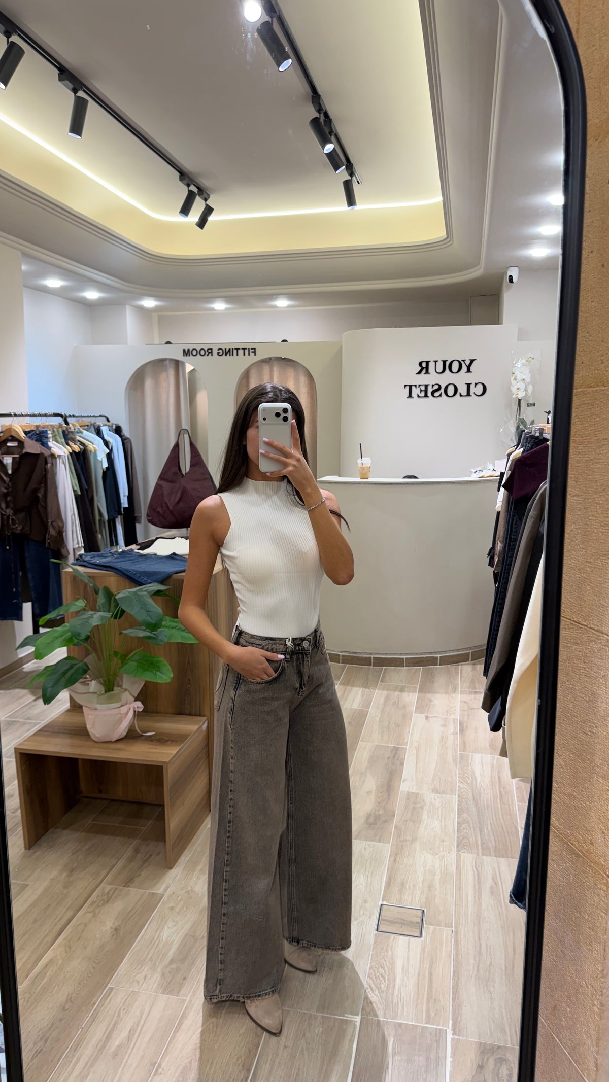 Long ribbed tank top