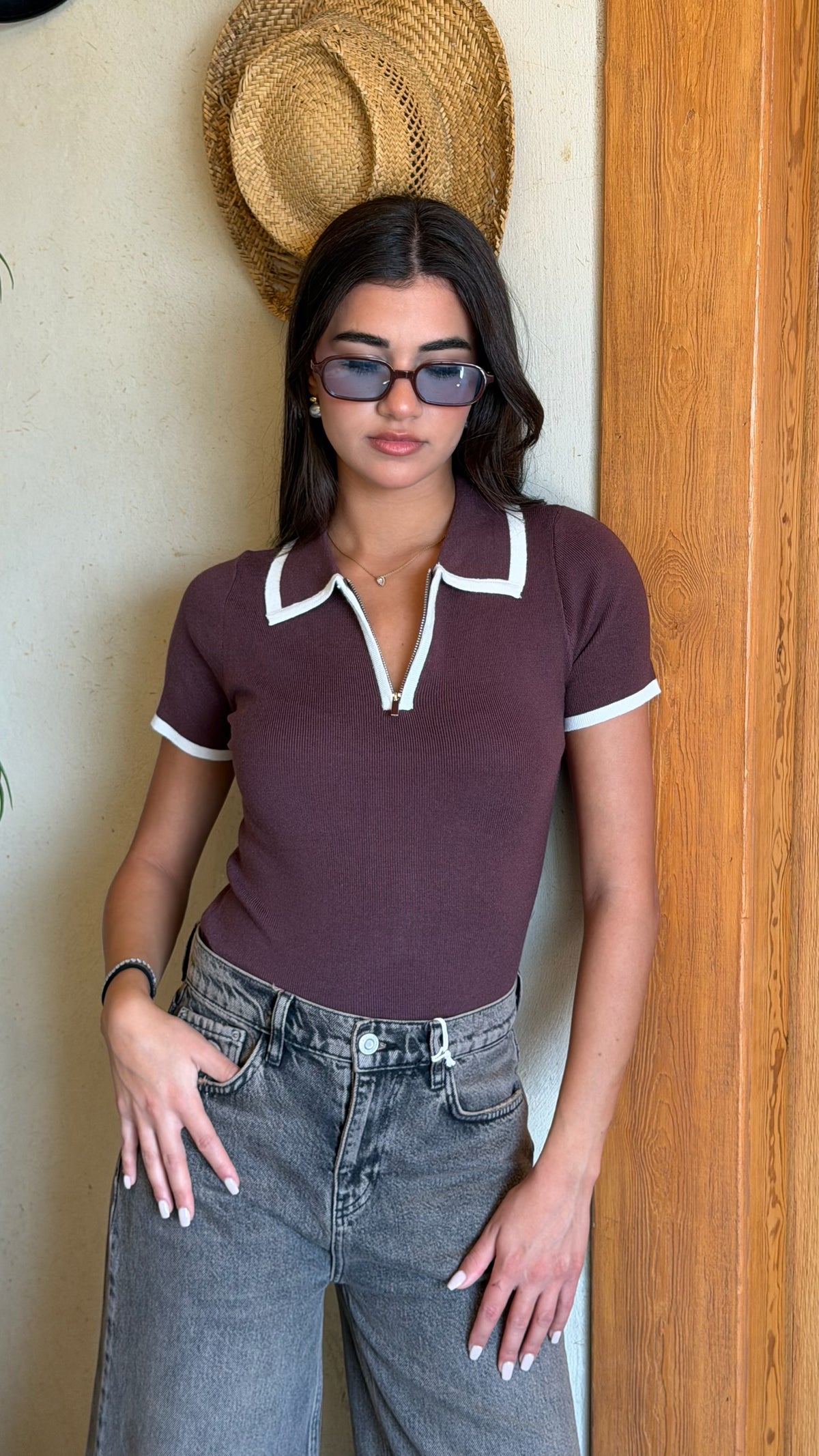 Polo Knit with Zipper