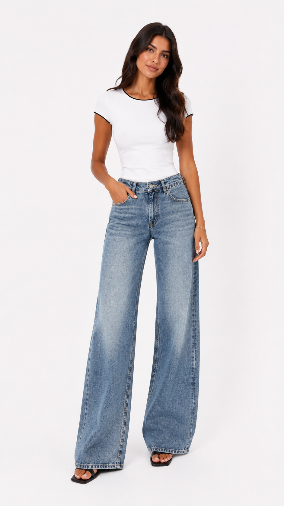 Blue wide leg Jeans