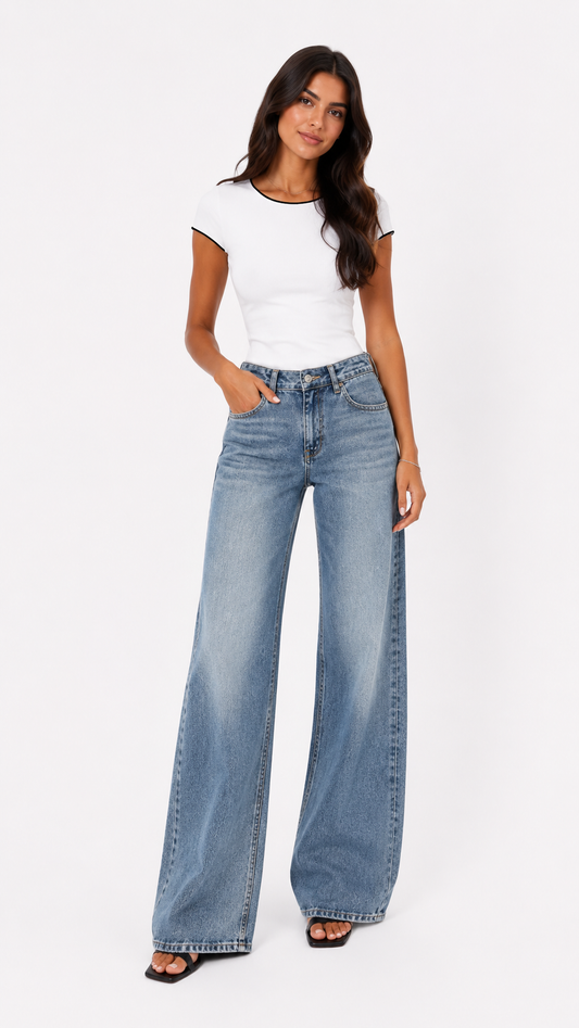 Blue wide leg Jeans