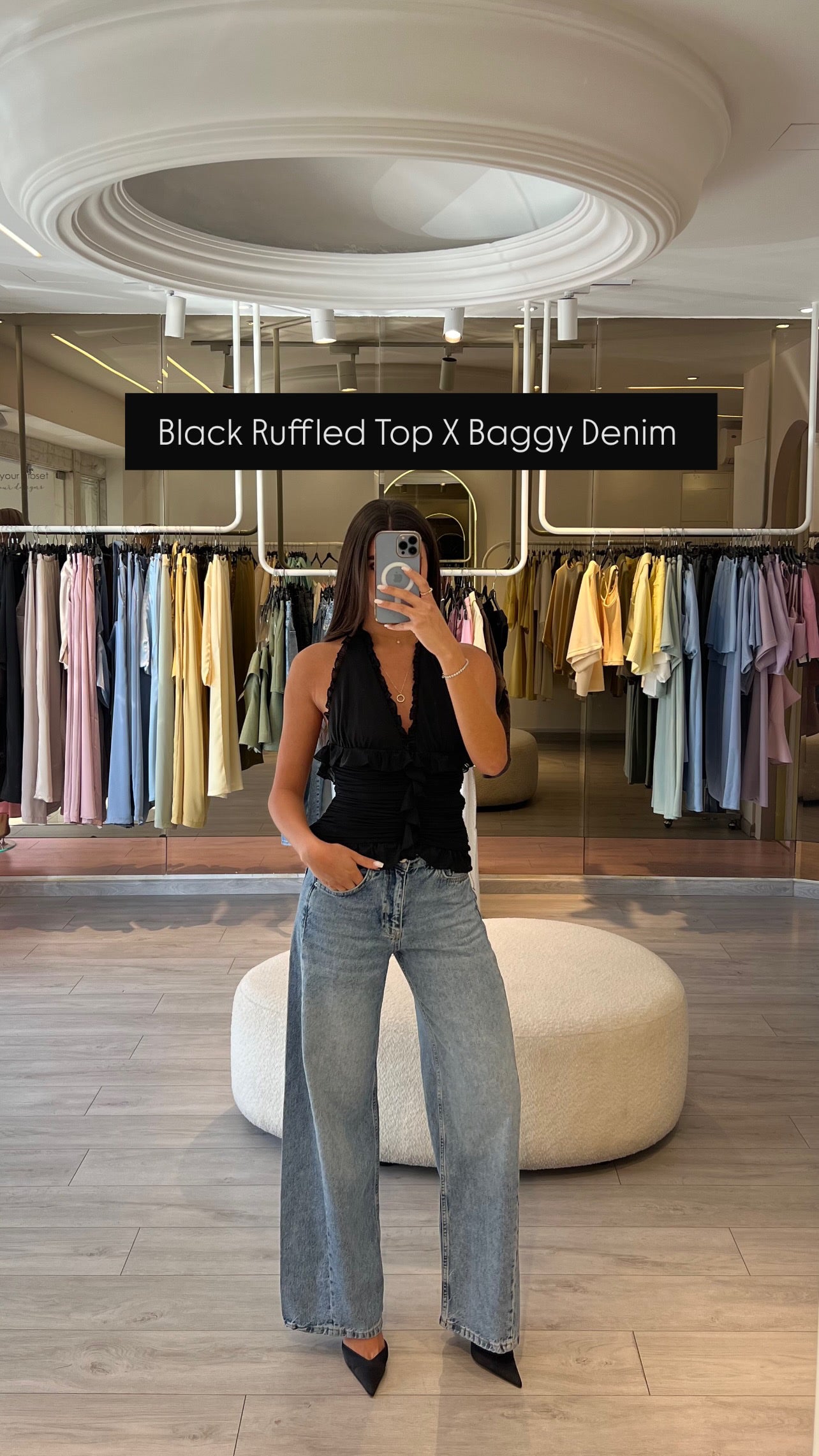 Backless ruffled top
