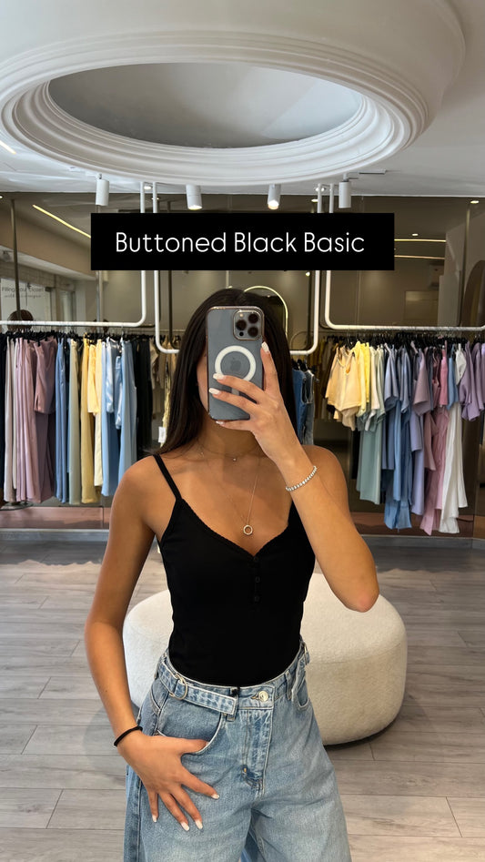 V neck buttoned basic