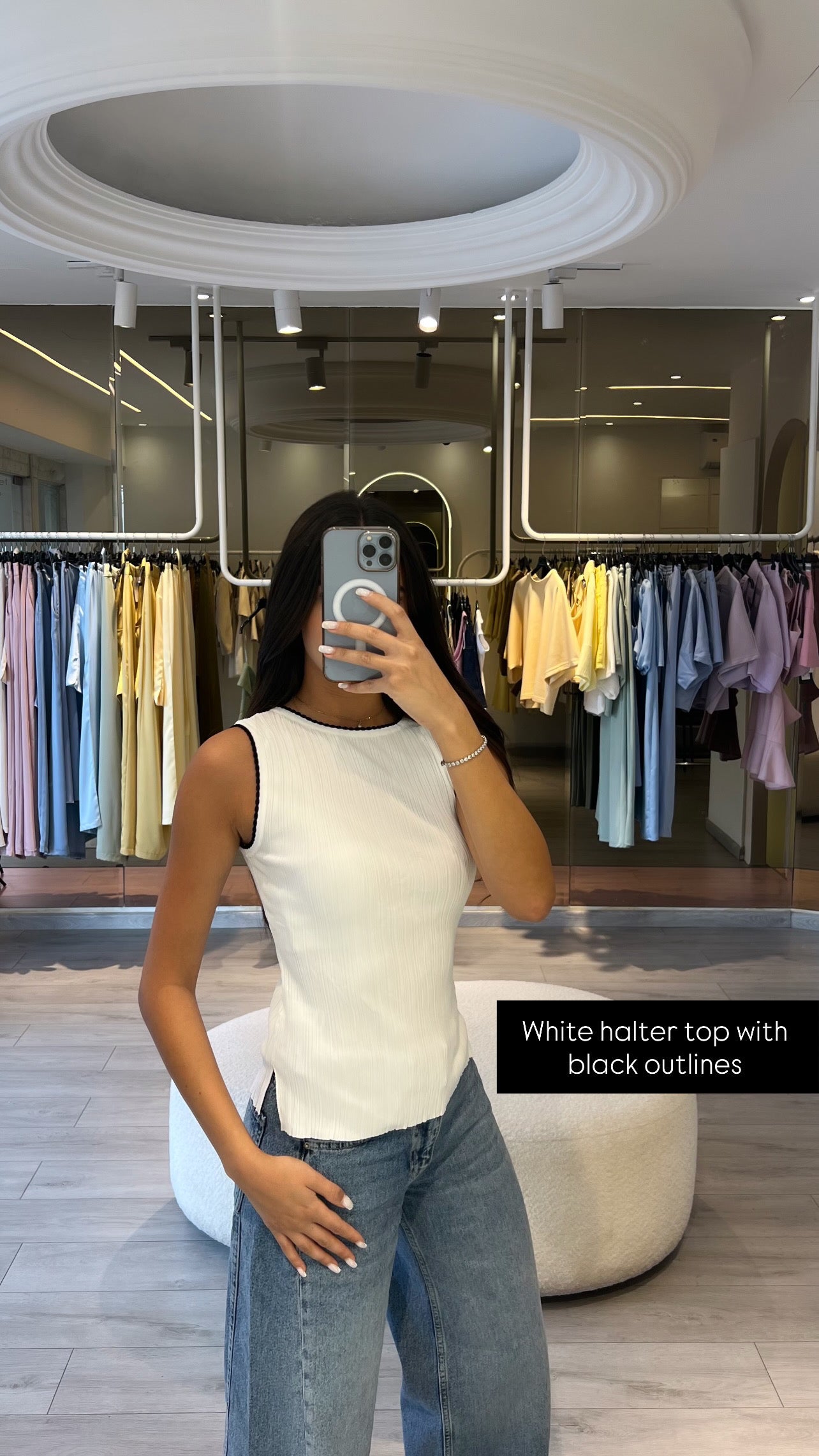White Tank top with Black outlines