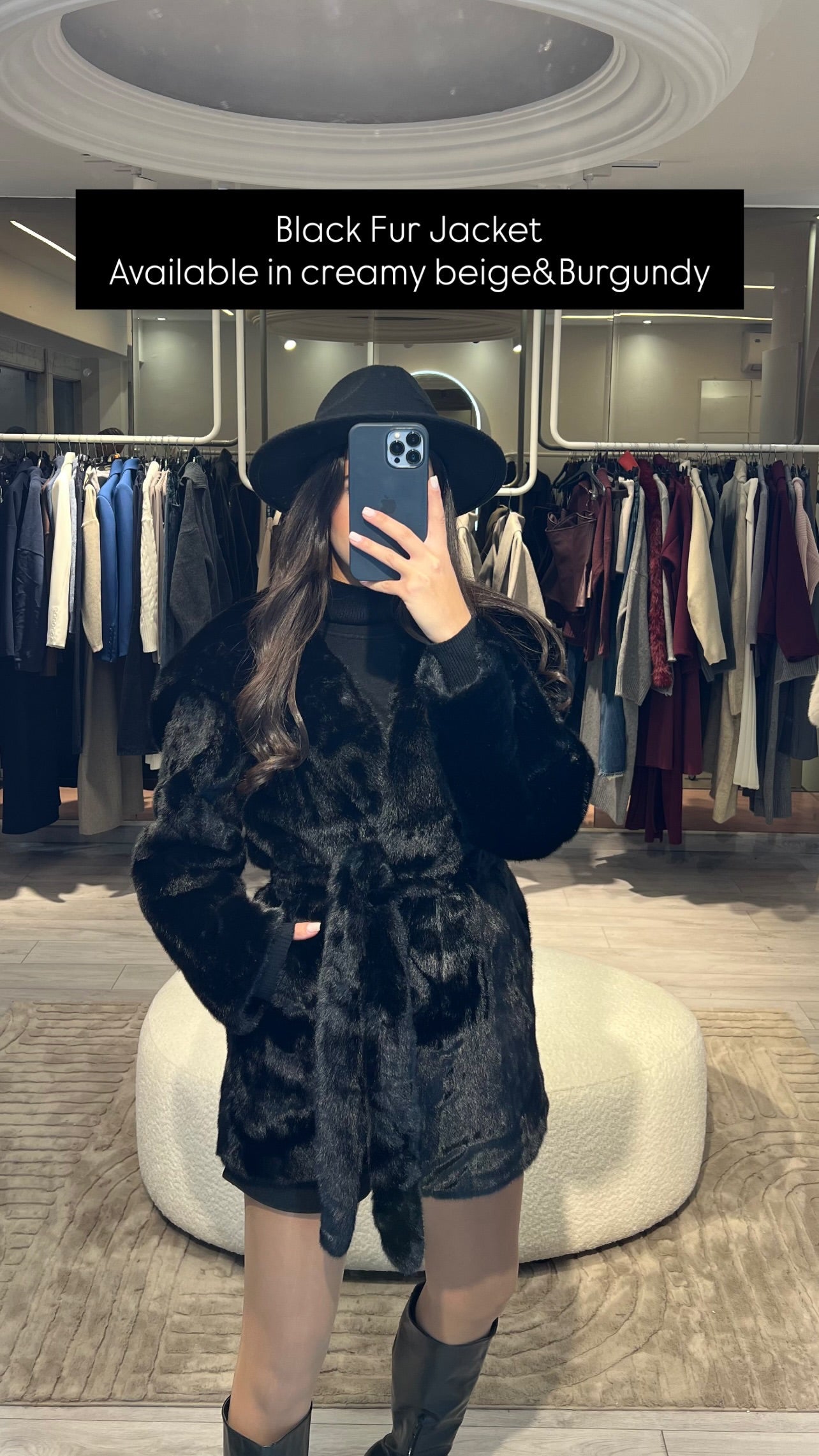 Fur Jacket with Belt