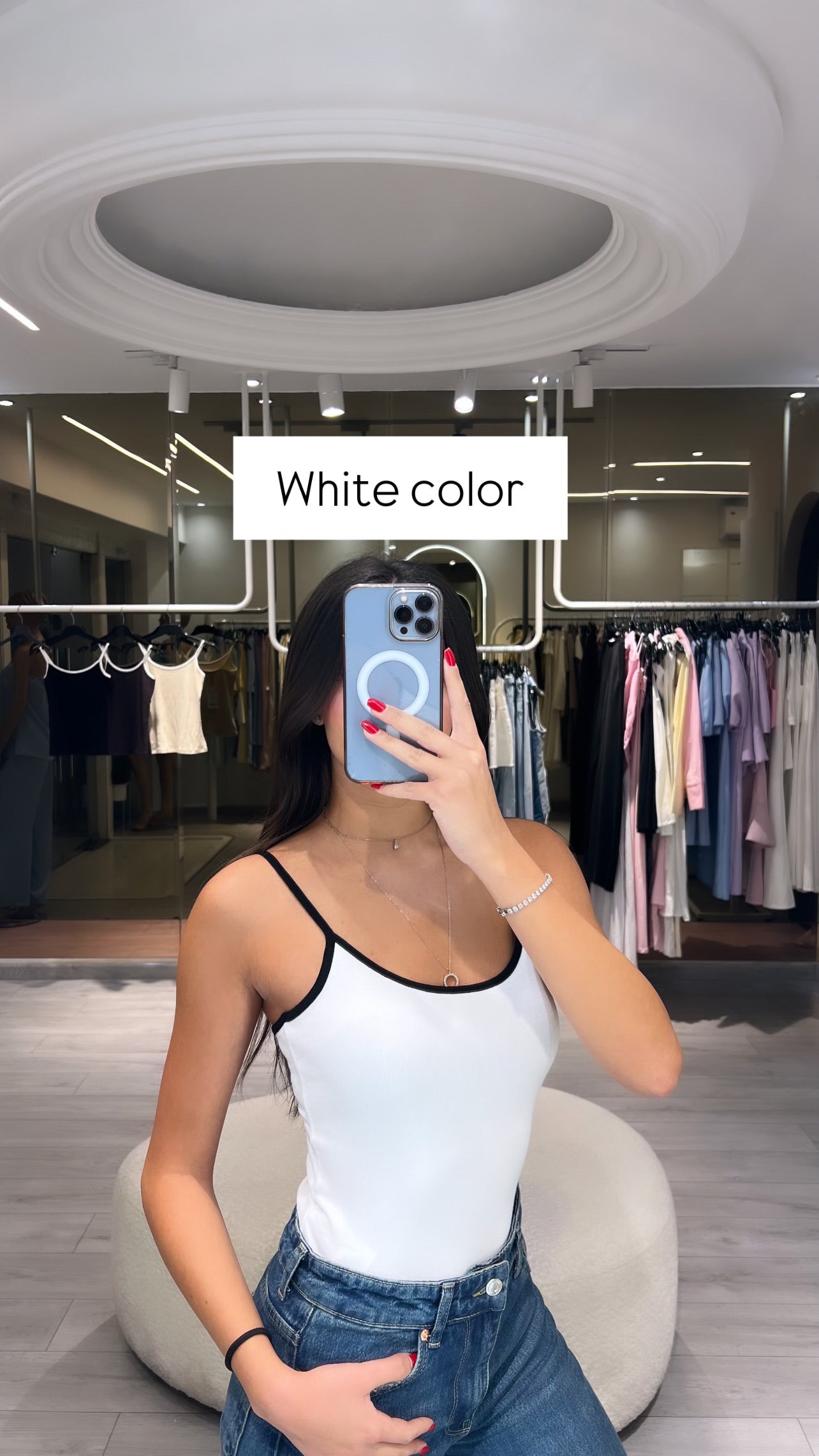 Strap Top with white outlines