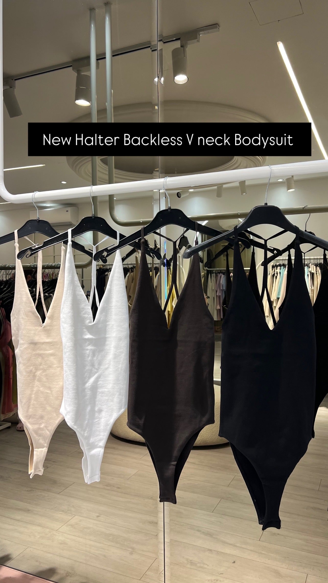 Backless V neck ribbed bodysuit