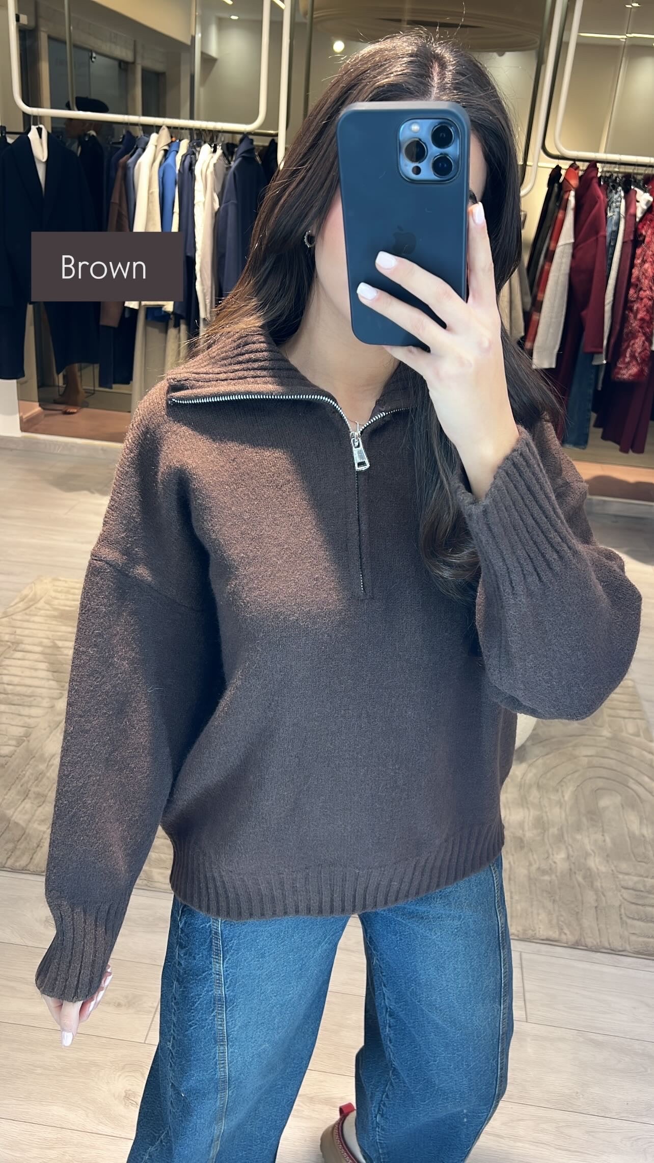 Zipper Chunky Knit