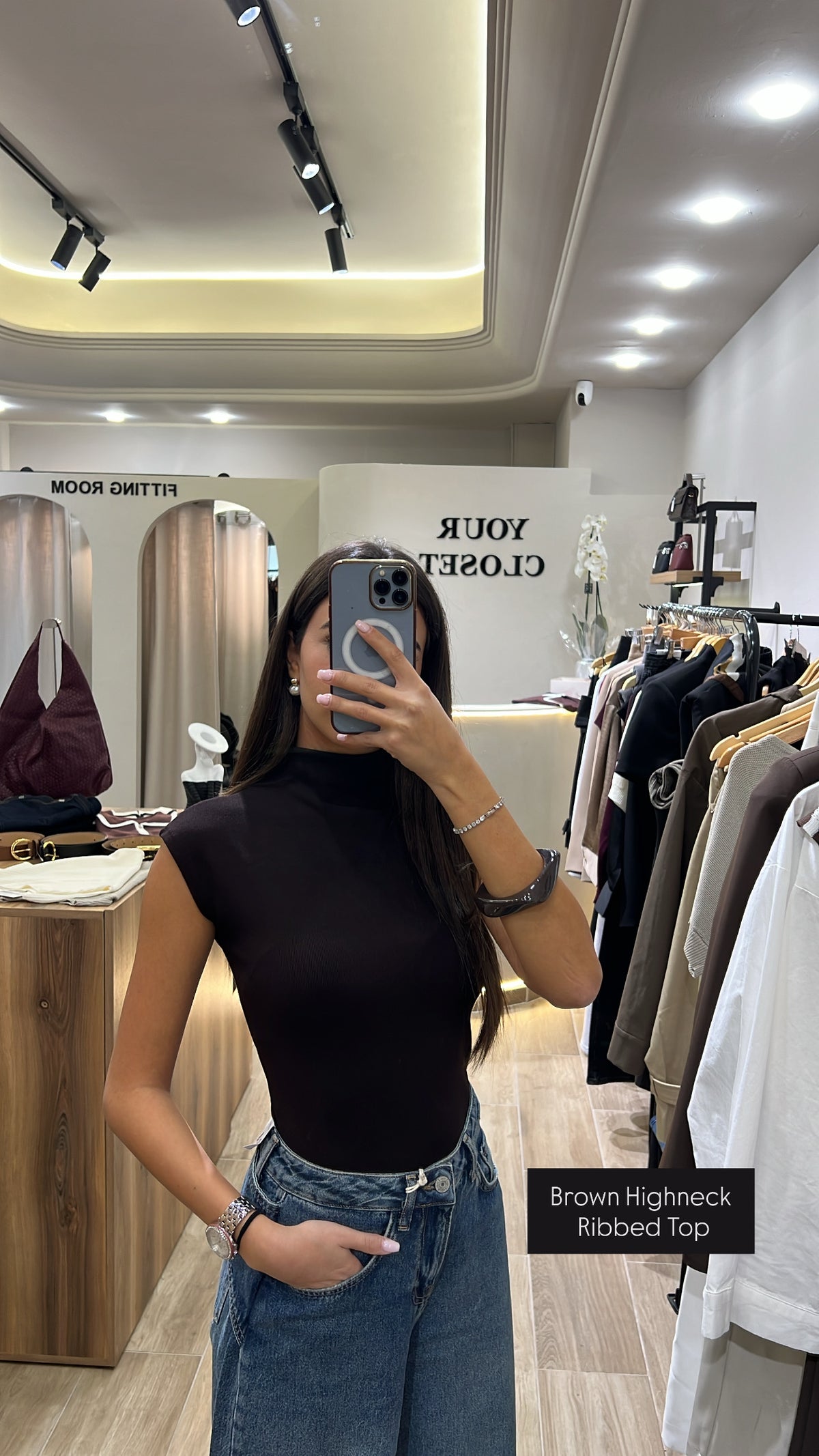Highneck Ribbed Top