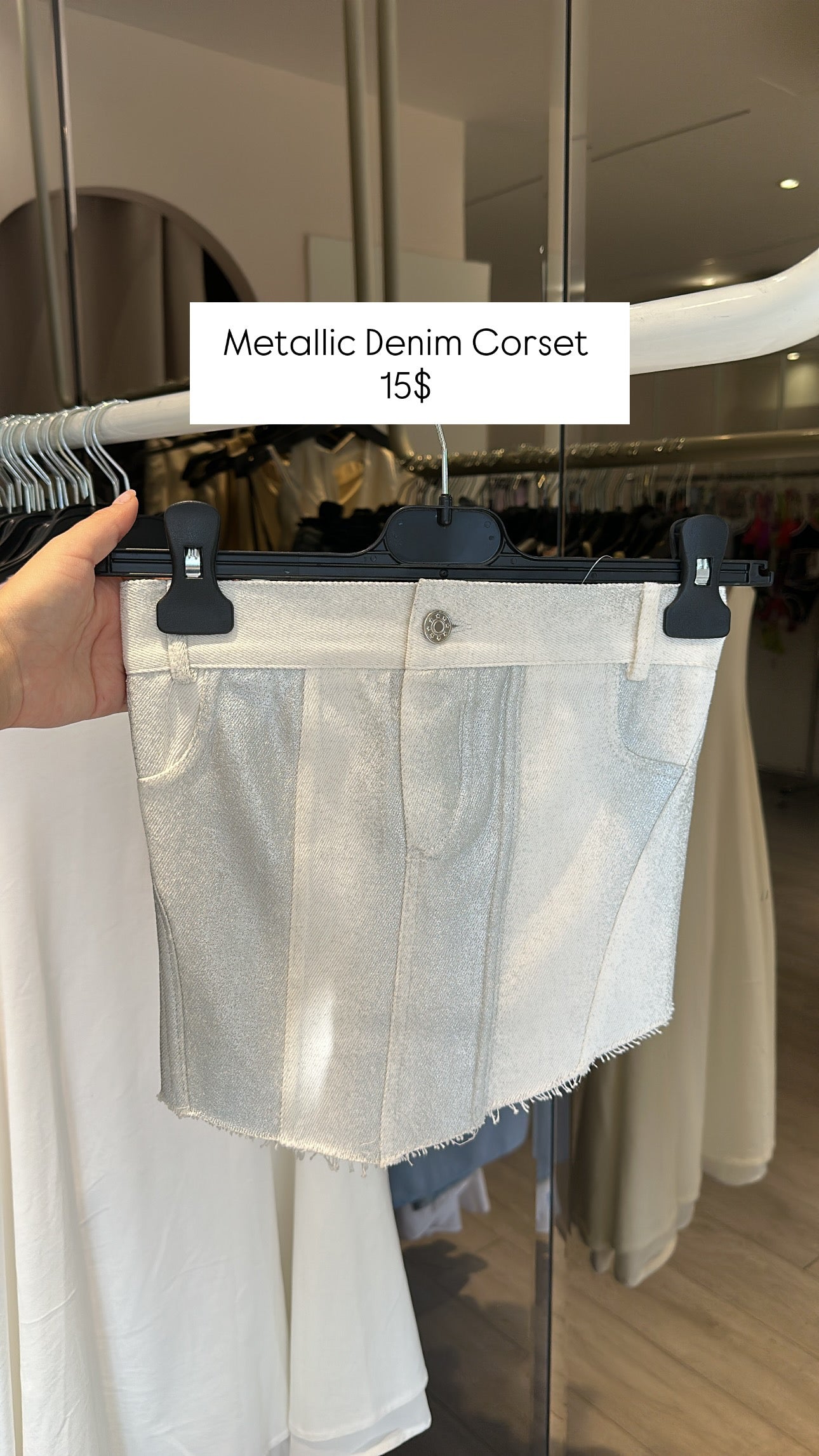 Metallic Denim Corset