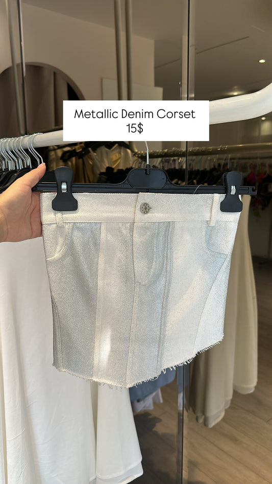 Metallic Denim Corset