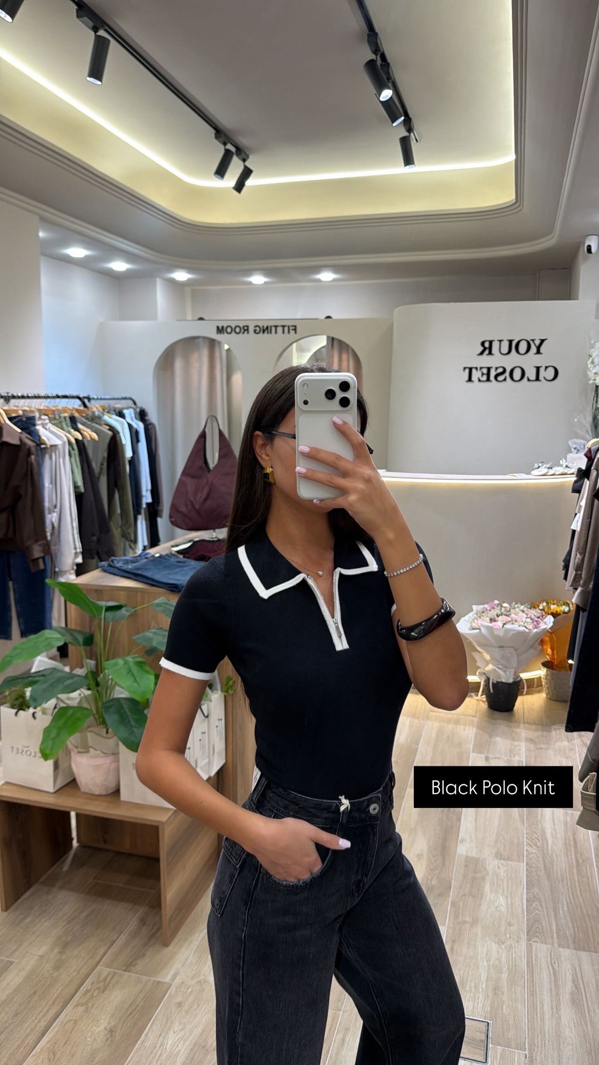 Polo Knit with Zipper