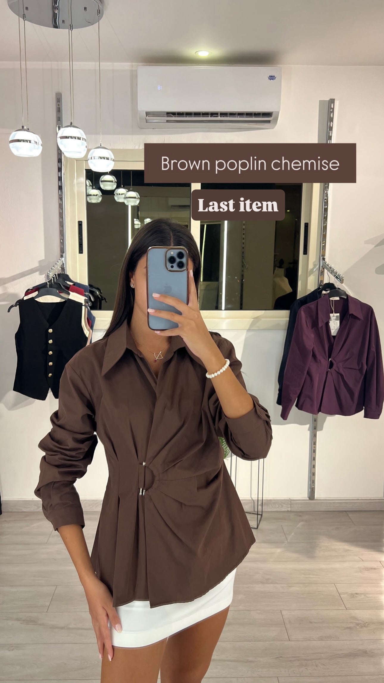 Poplin Chemise with a Buckle