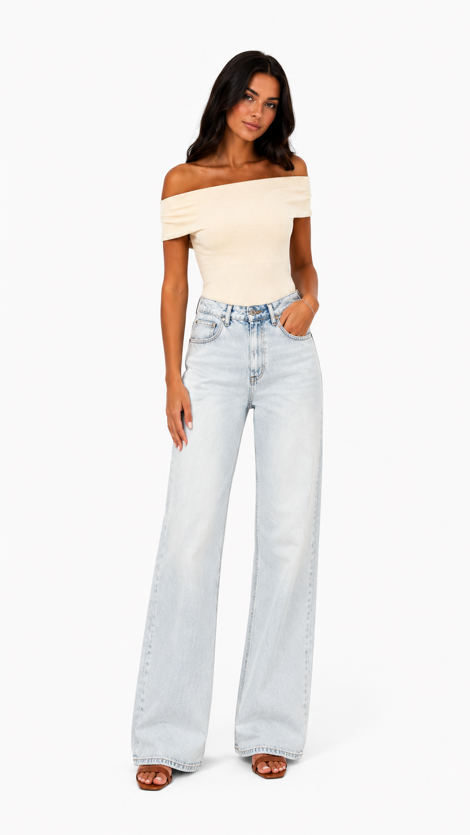 Off Shoulder Ribbed Top
