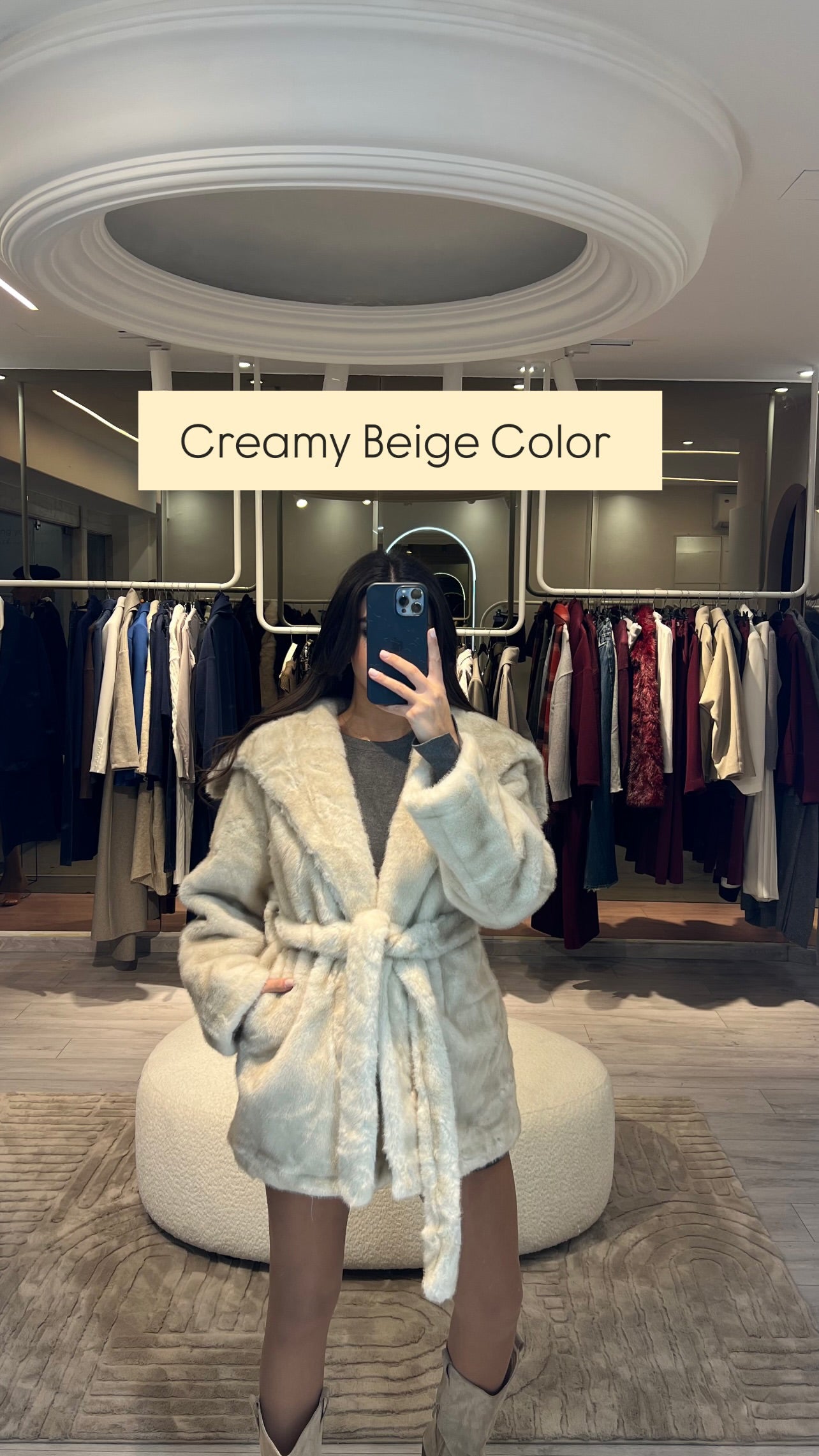 Fur Jacket with Belt