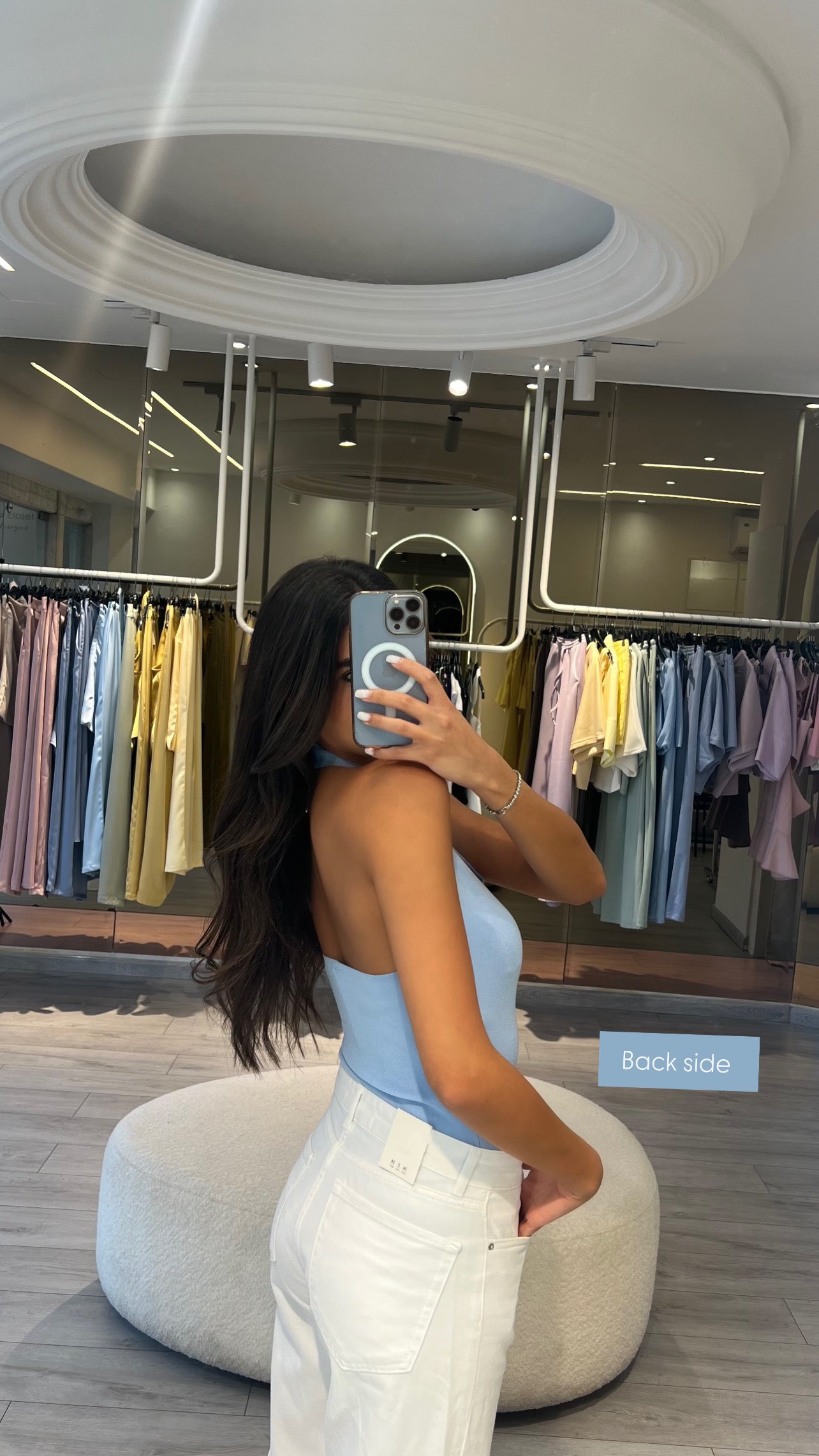 V neck Backless Top