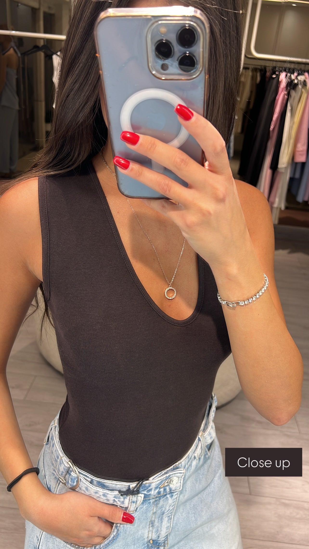 V neck Cotton Lycra Bodysuit